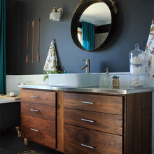 Walnut and Black Master Bathroom