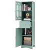 64" Tall Freestanding Bath Storage Cabinet, Adjustable Shelves