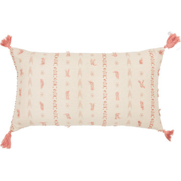 Eyelash Tassel Pillow - Pink