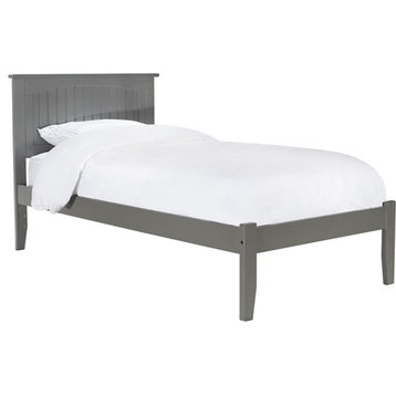 AFI Nantucket Twin Solid Wood Platform Bed with Attachable USB in Gray
