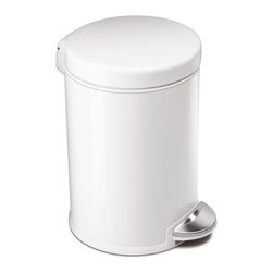 simplehuman - 4.5 Litre Round Step Can, White - Wastebaskets