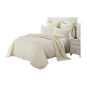 Ivory Pearled Lightweight Cozy 3PC Quilt Set/ Coverlet Set 200*230