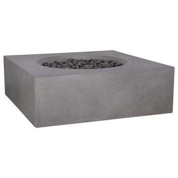PyroMania Tao Concrete Fire Table, 41"x41", Slate, Natural Gas
