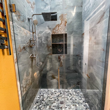 Alcove Walk-in Shower with Glass Hinged Door