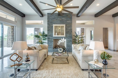 Transitional living room photo in Phoenix