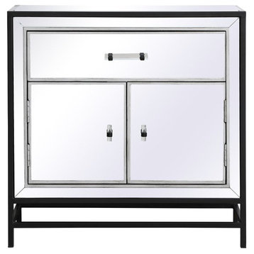 Elegant MF72028BK James 28.5" Mirrored Cabinet, Black