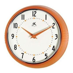 Orange Retro Round Metal Wall Clock - Wall Clocks