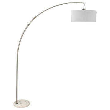 Furniture of America Boa Modern Metal Extendable Arch Floor Lamp in Silver