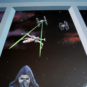 Star Wars: The Force Awakens Murals in a bedroom by Tom Taylor of Mural Art LLC