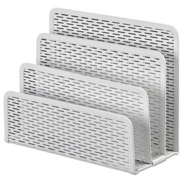 Urban Collection Punched Metal Letter Sorter, 6 1/2x3 1/4x5 1/2, White