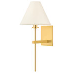 Hudson Valley - Hudson Valley 8861-AGB Graham 1 Light Wall Sconce, Aged Brass - Shade/Diffuser Color : White