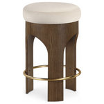 Meridian Furniture - Bocceli Upholstered Counter Stool, Cream, Velvet, Stained Walnut - Indulge in the allure of the Cream Bocceli Counter Stool by Meridian Furniture. Its captivating design and luxurious Cream elevate any space with effortless elegance. Crafted with precision and durability in mind, this stunning piece becomes the focal point of gatherings, fostering moments of connection and warmth. Embrace sophistication and style with the Bocceli Counter Stool, a testament to exquisite taste and timeless beauty.