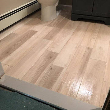 river rock shower