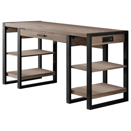 Leandro Urban Blend Computer Desk With Shelves