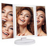 Touch Trifold 2.0 LED Makeup Mirror with Magnification, White