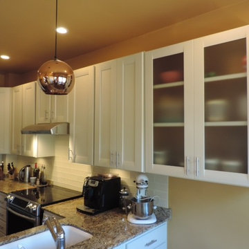 Cabinet Refacing Done in Maple and Antique White