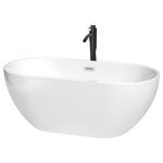 Wyndham Collection - Wyndham Collection Brooklyn 60" Acrylic Freestanding Bathtub in Black/White - Enjoy a little tranquility and comfort in the Brooklyn freestanding bath. The oval, ergonomic design provides a comfortable, relaxing way to enjoy some much-deserved me time as you stretch out and enjoy a deep, relaxing soak. With its graceful curves and classic elegance, this versatile bathtub complements a wide range of tastes and styles. What could be better than luxury and practicality at an amazing price?