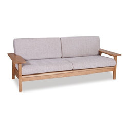 Japan Solid Oak 3 Seater Sofa - Custom Fabric Choice - by Bent Design Studio for - Sofas