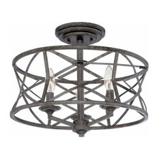 Millennium Lighting 2173 Lakewood 3 Light 16"W Semi-Flush Ceiling - Antique