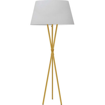 Gabriela Floor Lamp - Aged Brass, White