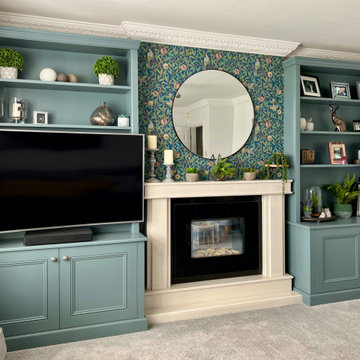 De Nimes Blue Alcove Cabinets in Classic Style