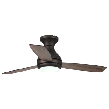 48 in Bronze Flushed Mounted Dimmable Ceiling Fan with 3 Blades