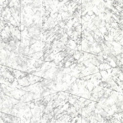 Anatoli Grey Marble Geometric - Wallpaper