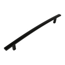 Cosmas - Cosmas 2363-224FB Flat Black 8-7/8&rdquo; CTC Subtle Arch Cabinet Pull - Cabinet And Drawer Handle Pulls