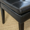 GDF Studio Barrington Black Leather Dining Chairs, Set of 2