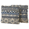 GDF Studio Clara Handcrafted Boho Denim and Fabric Pillow, Set of 2
