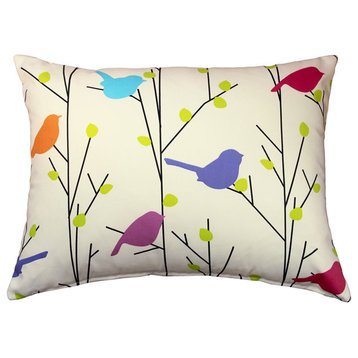 Pillow Decor, Spring Birds 15"x20" Decorative Pillow