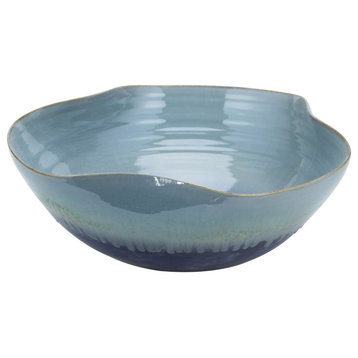 Legend of Asia Swirl Blue Green Reaction Glazed Large Bowl 1307C-L