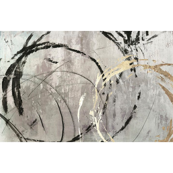 "Grey Abstract I" Fine Art Giant Canvas Print, 48"x72"
