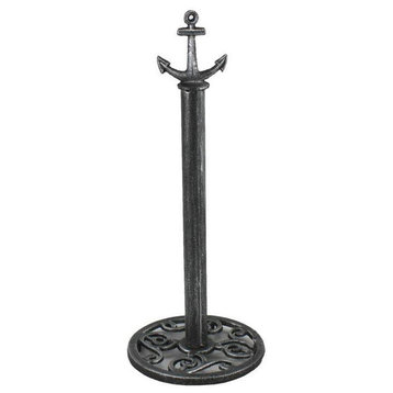 Antique Silver Cast Iron Anchor Extra Toilet Paper Stand 16"