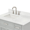 Ariel Kensington 36" Single Left Rectangle Sink Bathroom Vanity, Carrara Quartz