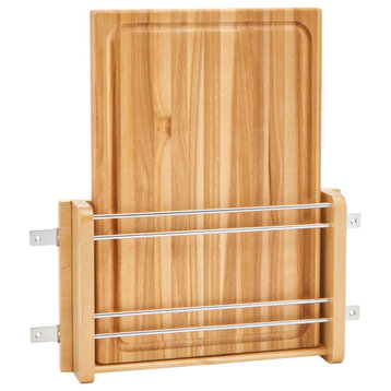 Wood Door Mount Cutting Board With Maple Cutting Board, 13.5"