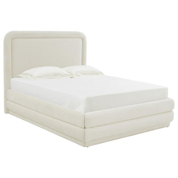 Briella Cream Velvet Bed in King