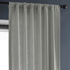 Heavy Faux Linen Curtain Single Panel, Ash Gray, 50w X 108l
