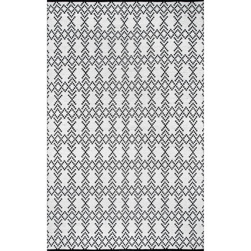 nuLOOM Hand Loomed Cotton Esmee Contemporary Striped Area Rug, Ivory 5'x8'