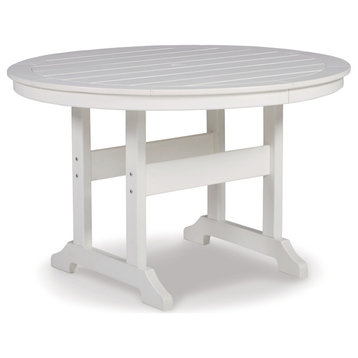 Crescent Luxe Round Dining Table With UMB OPT