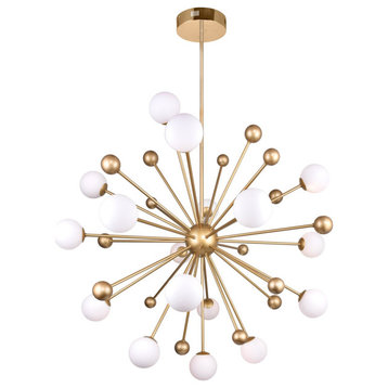 17 Light Chandelier With Sun Gold Finish