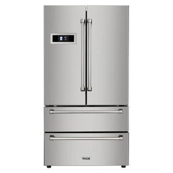 Thor Kitchen 36 Inch Freestanding French Door Refrigerator Stainless Steel