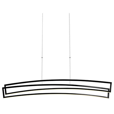 Sirius 46" Integrated LED Linear Chandelier, Black