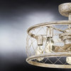 Luxury Provencial Ceiling Fan, 9.75''H x 22''W, in Silver Leaf