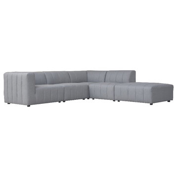 Moe's Home Collection Lyric Dream Fabric Modular Sectional Right in Gray