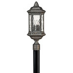 HInkley - Hinkley Regal Large Post Top Or Pier Mount Lantern, Black Granite - Regal has a grand Old World style that features cast aluminum construction and elegant decorative stamped detailing in a Black Granite finish. Clear seedy water glass adds timeless sophistication.