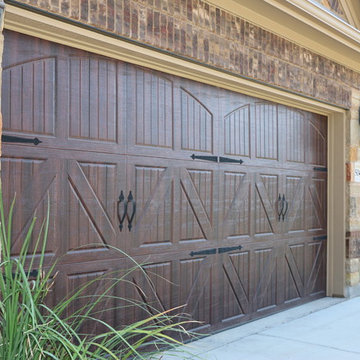 Carriage house overhead garage doors