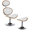 Minimalist Chair and Footstool, White
