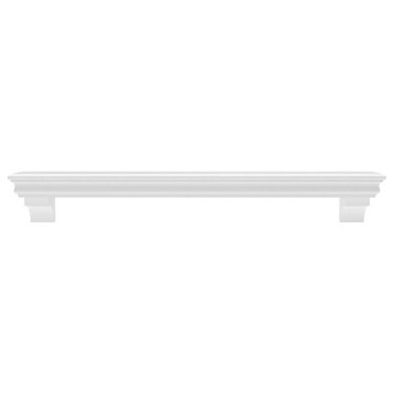Saint Birch White 72 Inches Fireplace Mantel with Corbels