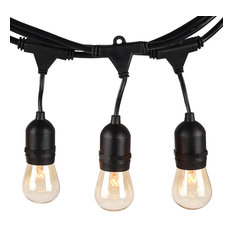 Outdoor Patio String Lights, Filament Bulbs, 24 Sockets